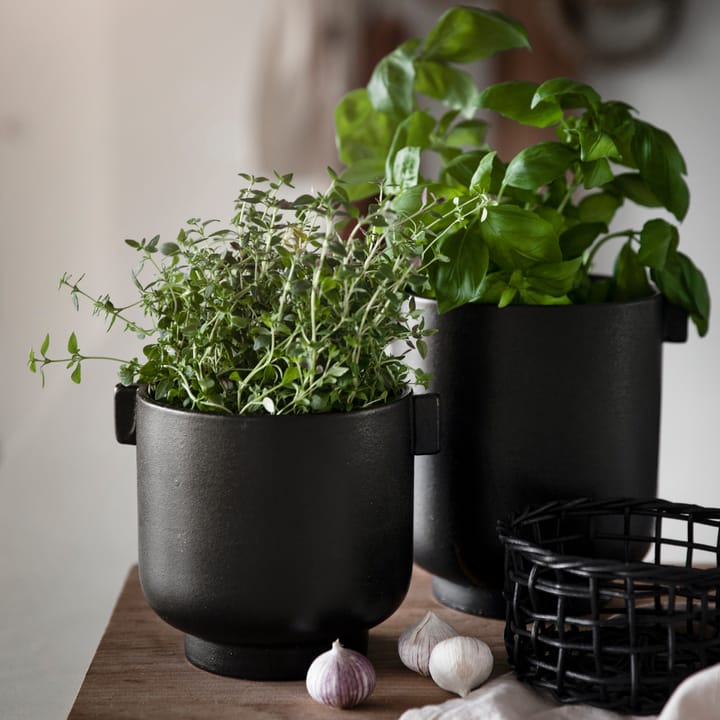 Maceta Ernst con asas negras, h14 cm Ø14 cm ERNST