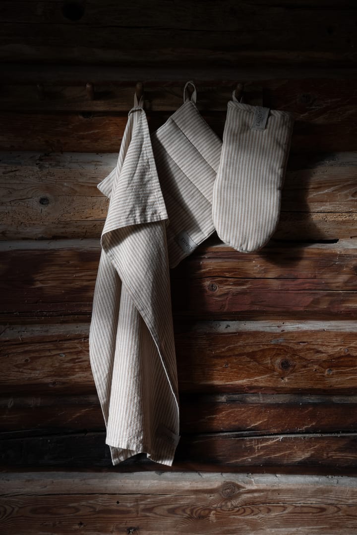 Manopla de horno Ernst a rayas, caramelo-beige ERNST