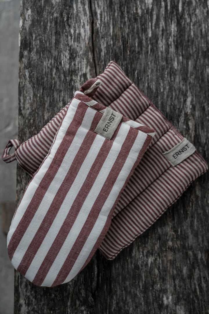 Manopla de horno Ernst de borde ancho, Rojo-blanco ERNST