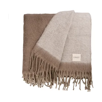 Manta Ernst con flecos 130x170 cm - Beige-blanco - ERNST