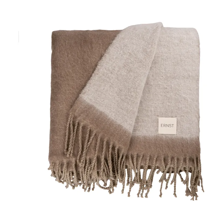 Manta Ernst con flecos 130x170 cm - Beige-blanco - ERNST