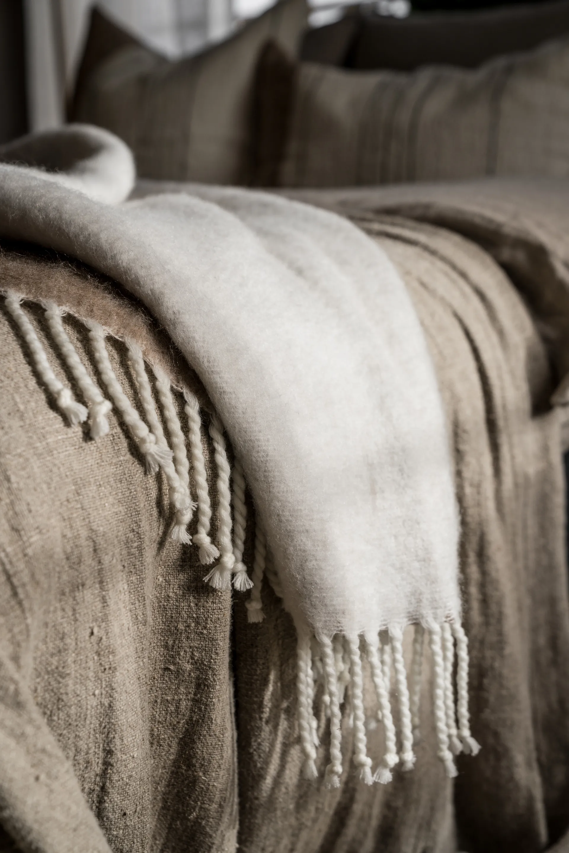 Manta Ernst con flecos 130x170 cm, Beige ERNST