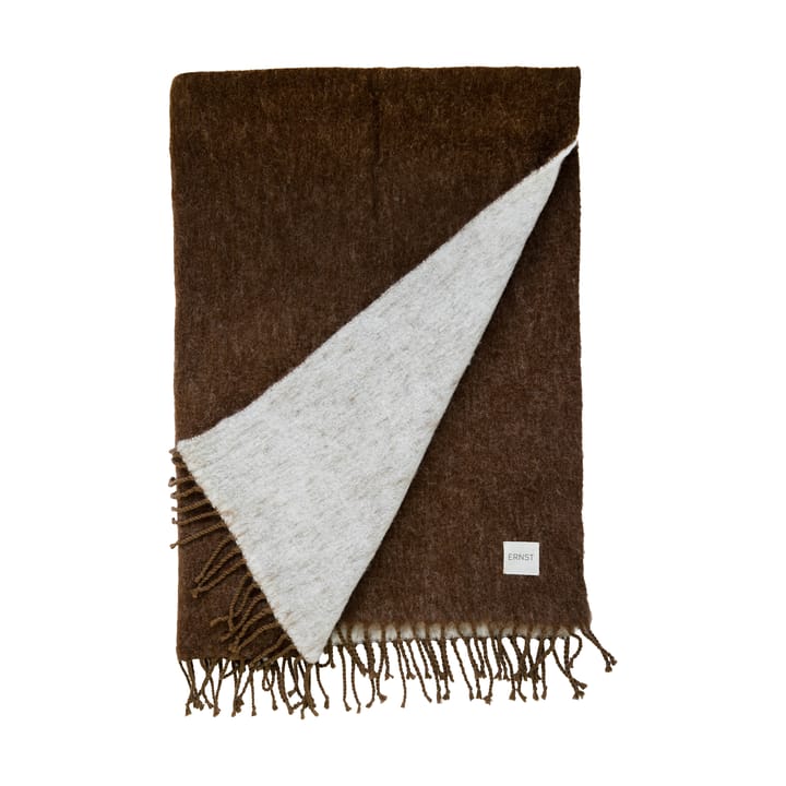 Manta Ernst con flecos 130x170 cm - Caramelo-blanco - ERNST