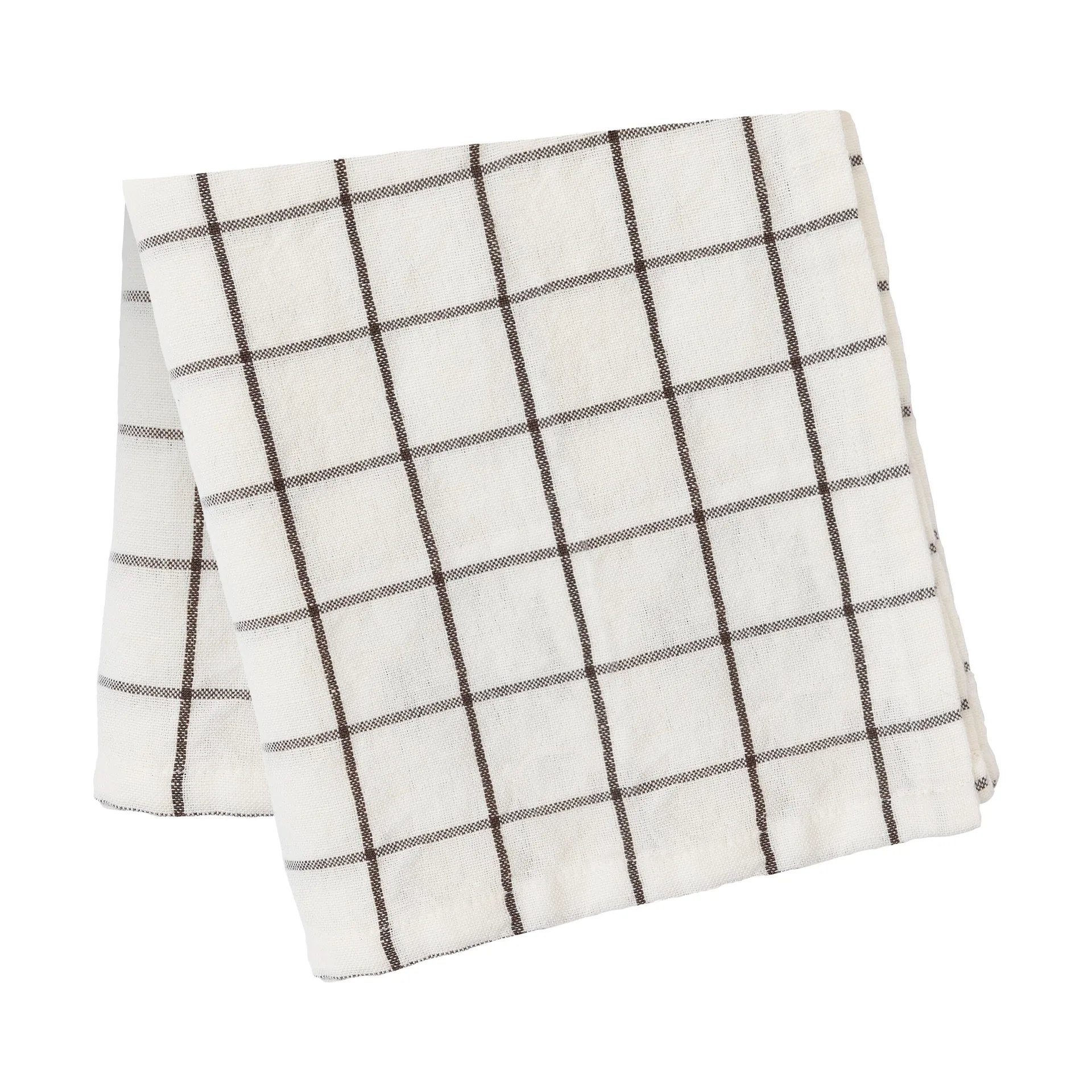 Mantel Ernst cuadros grandes 145x240 cm, Blanco-marrón ERNST