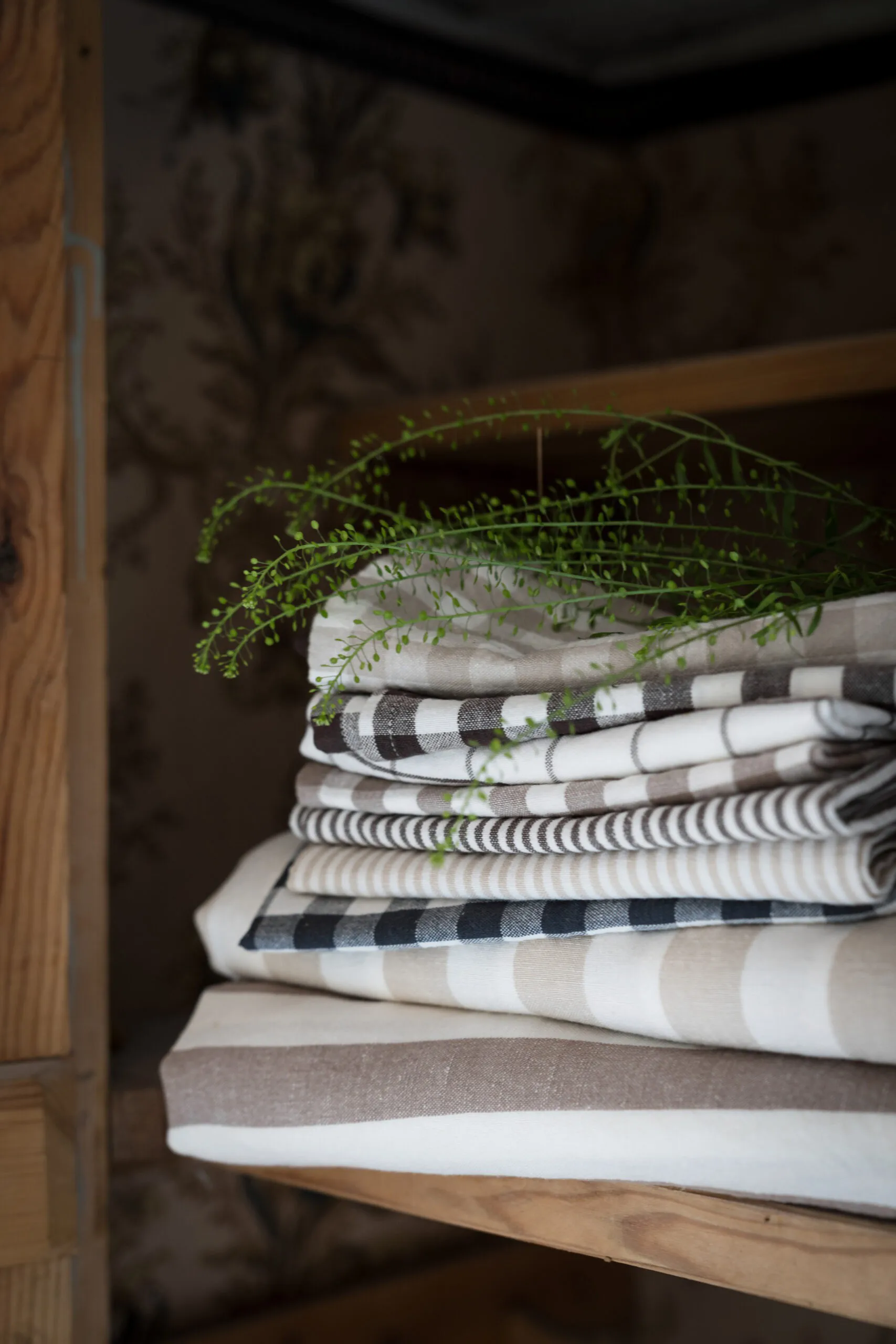 Paño de cocina Ernst cuadros 47x70 cm, Gris azulado-blanco ERNST