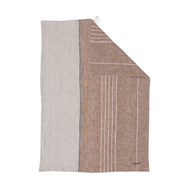 Paño de cocina Ernst tejido mixto de lino 47x70 cm - Caramelo-natural - ERNST
