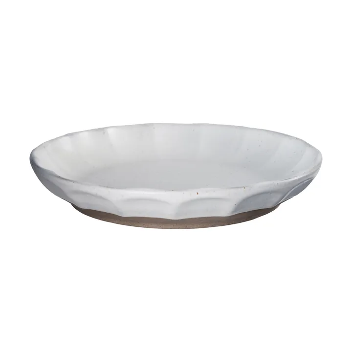 Plato de postre Ernst de gres  - Blanco-natural, Ø17×3 cm - ERNST