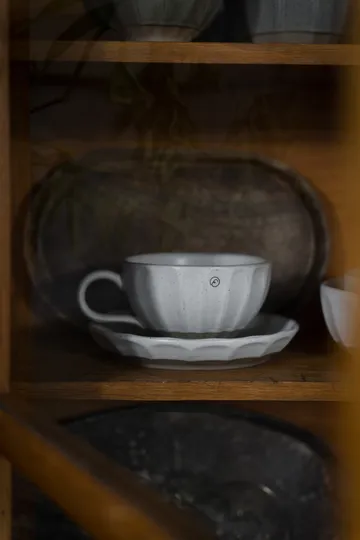 Plato de postre Ernst de gres  - Blanco-natural, Ø17×3 cm - ERNST