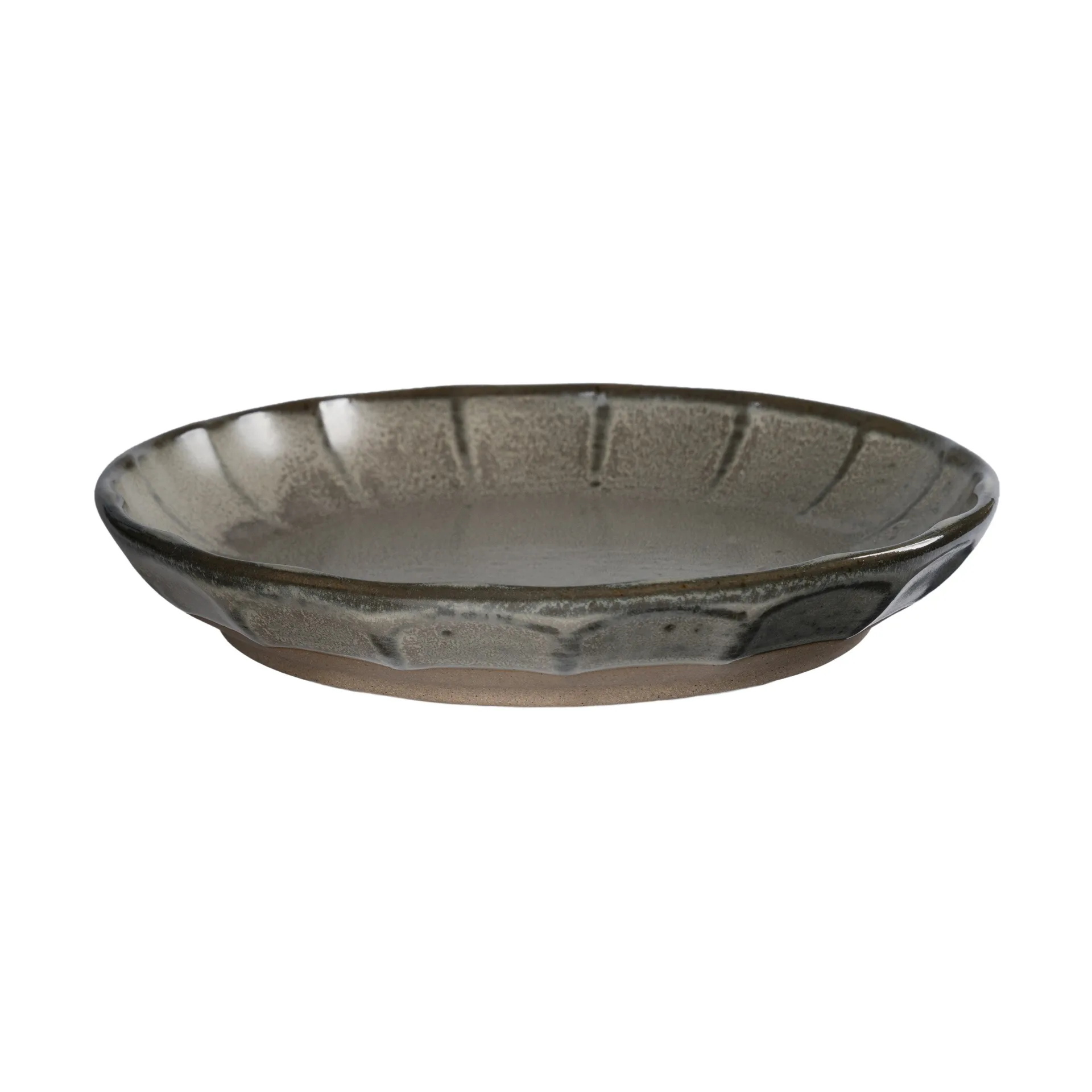 Plato de postre Ernst de gres , Gris-natural, Ø17x3 cm ERNST