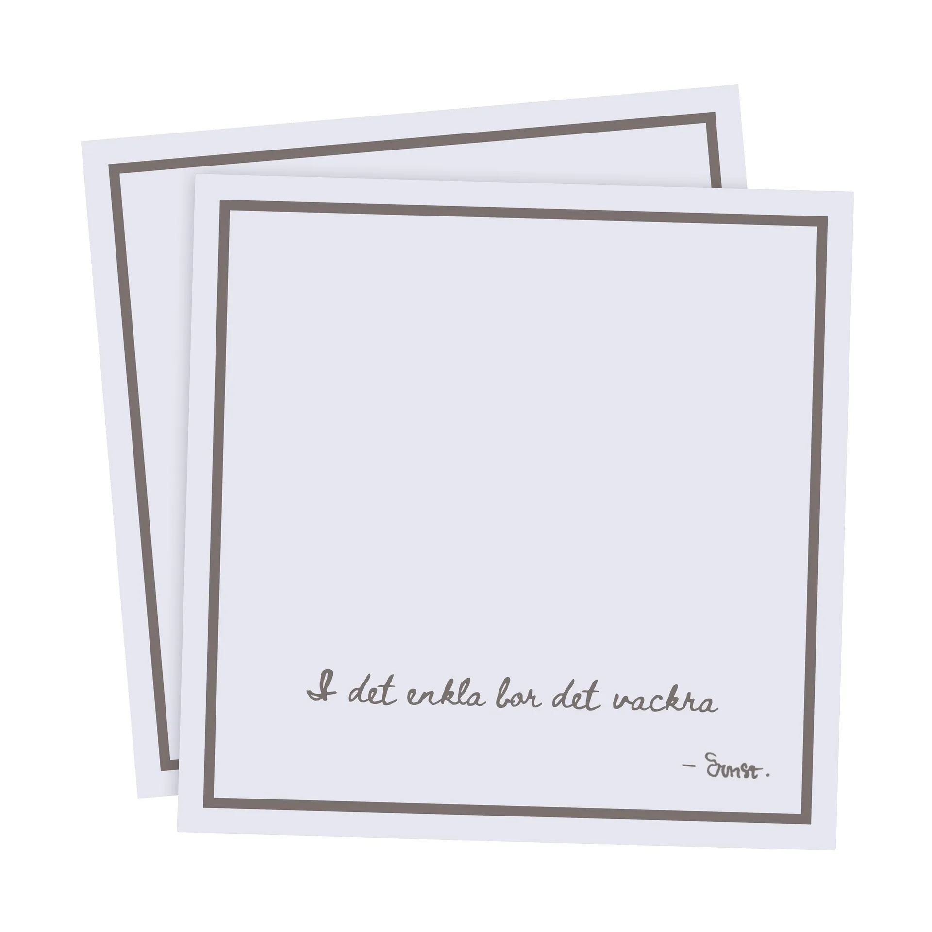 Servilleta con cita Ernst I det enkla, set de 20, Gris claro ERNST