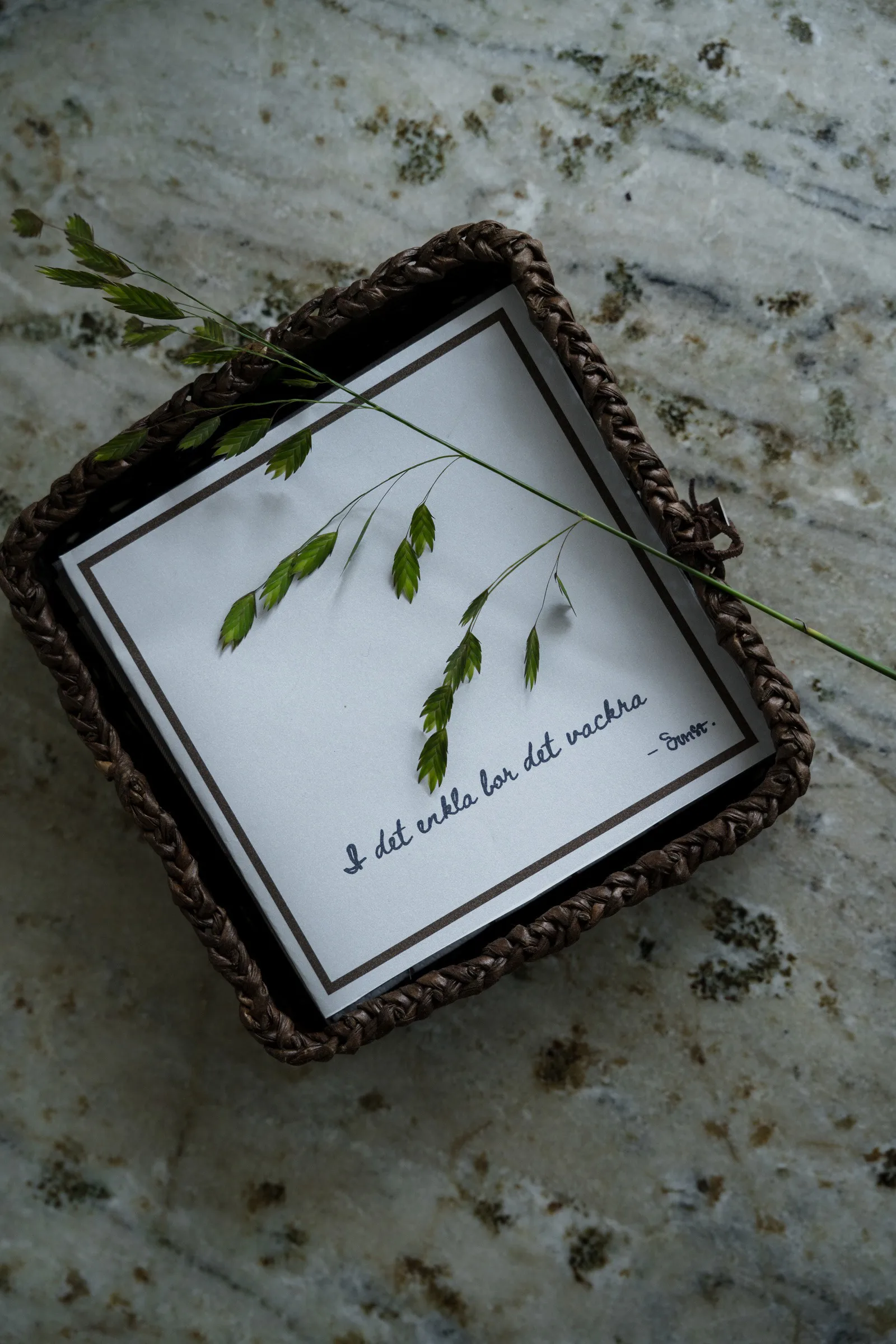 Servilleta con cita Ernst I det enkla, set de 20, Gris claro ERNST