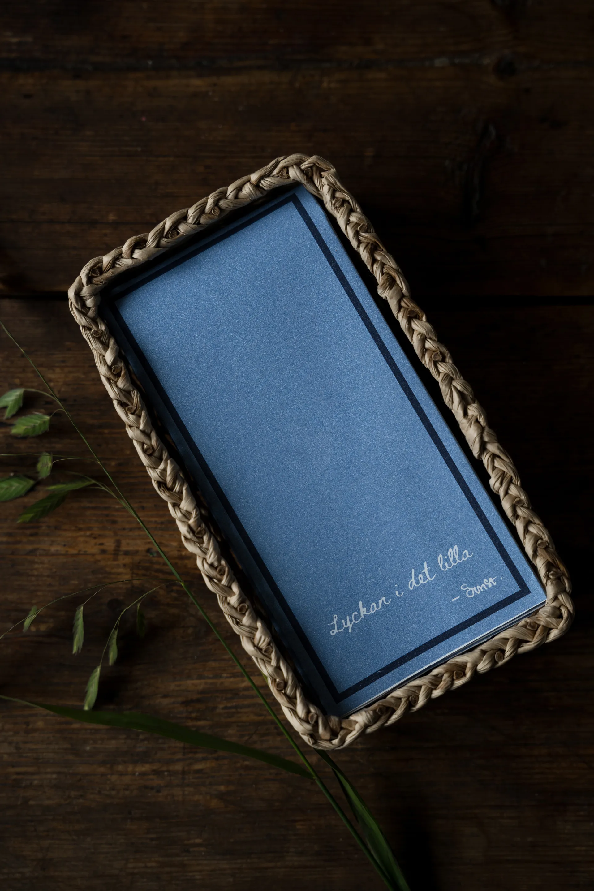 Servilleta con cita Ernst Lycka i det lilla, set de 20, Azul ERNST