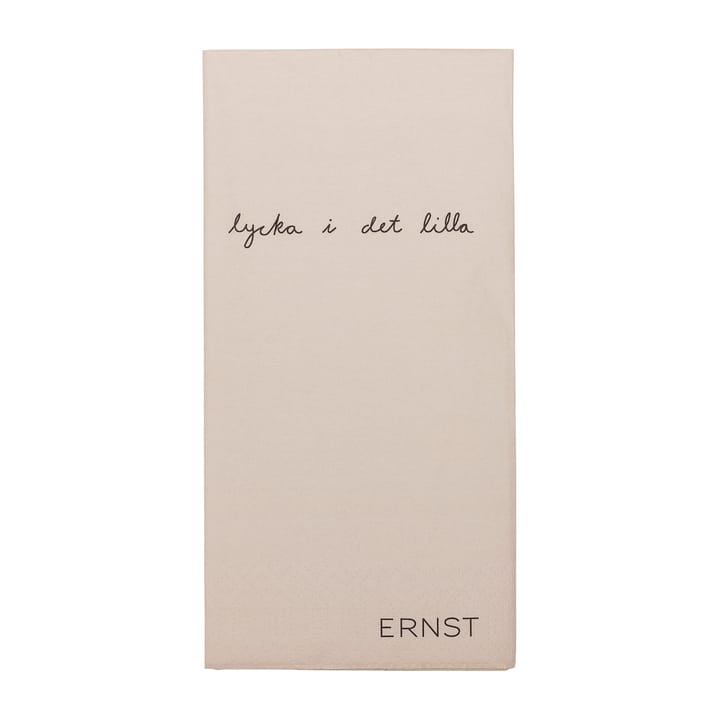 Servilleta con cita Ernst Lycka i det lilla, set de 20 - natural-negro - ERNST