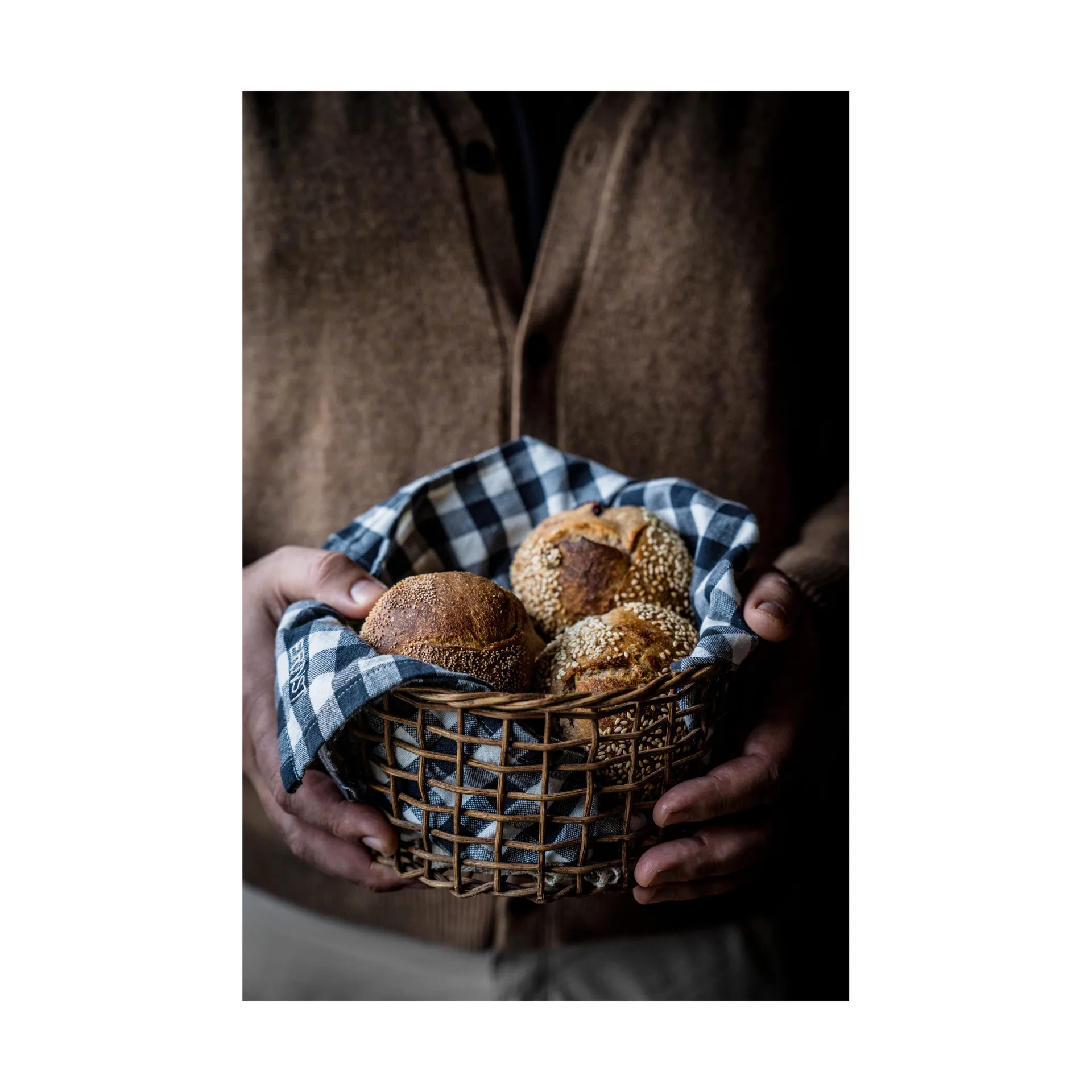 Servilleta Ernst cuadros 40x40 cm, Gris azulado-blanco ERNST