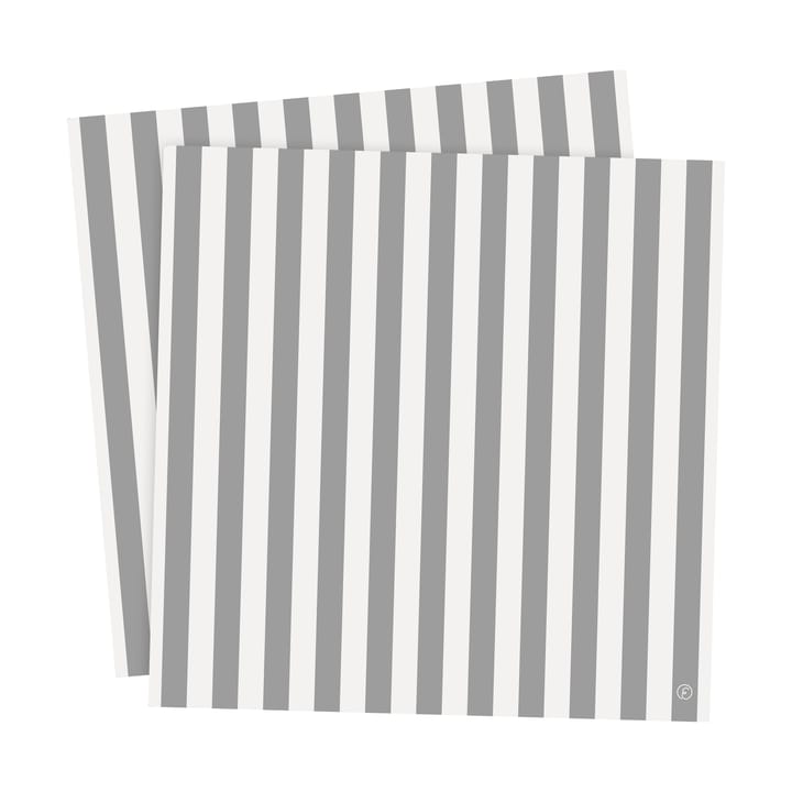 Servilletas Ernst a rayas 33x33 cm, 20-pack - Blanco-gris a rayas - ERNST