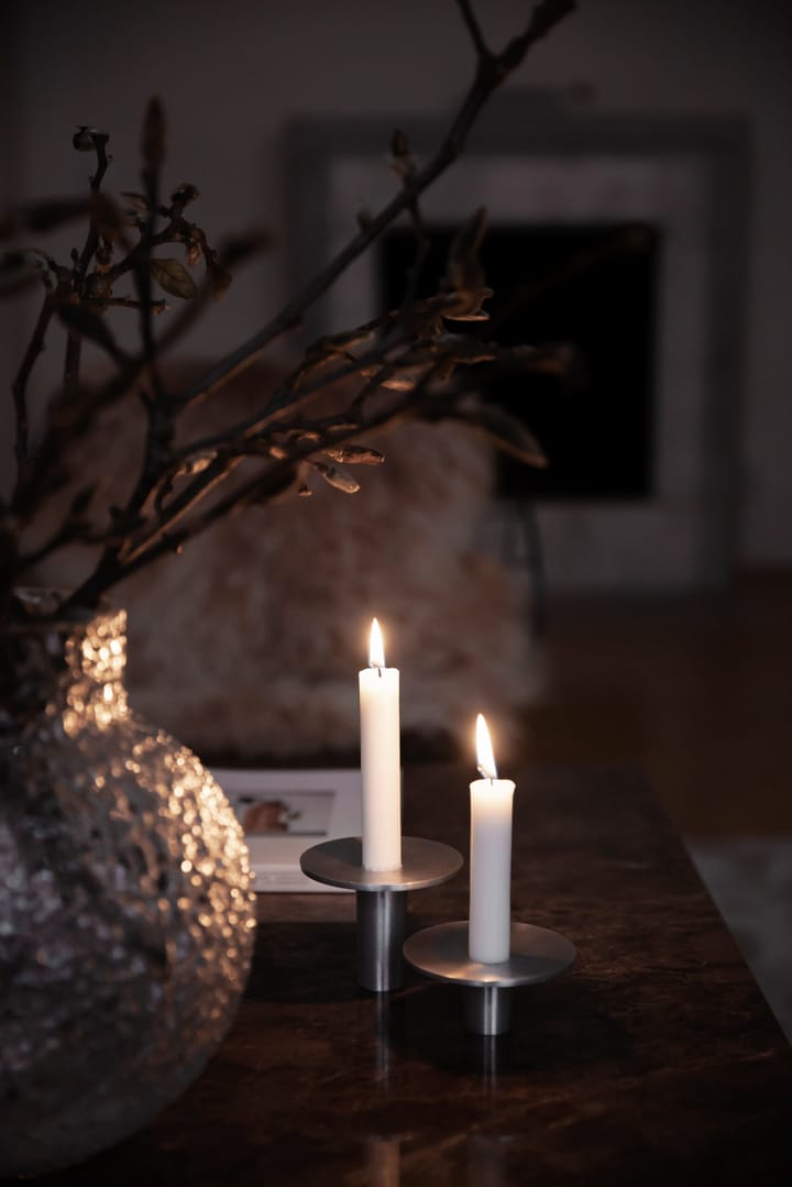 Soporte para velas Ernst aluminio cepillado Ø9,2 cm, 4 cm ERNST