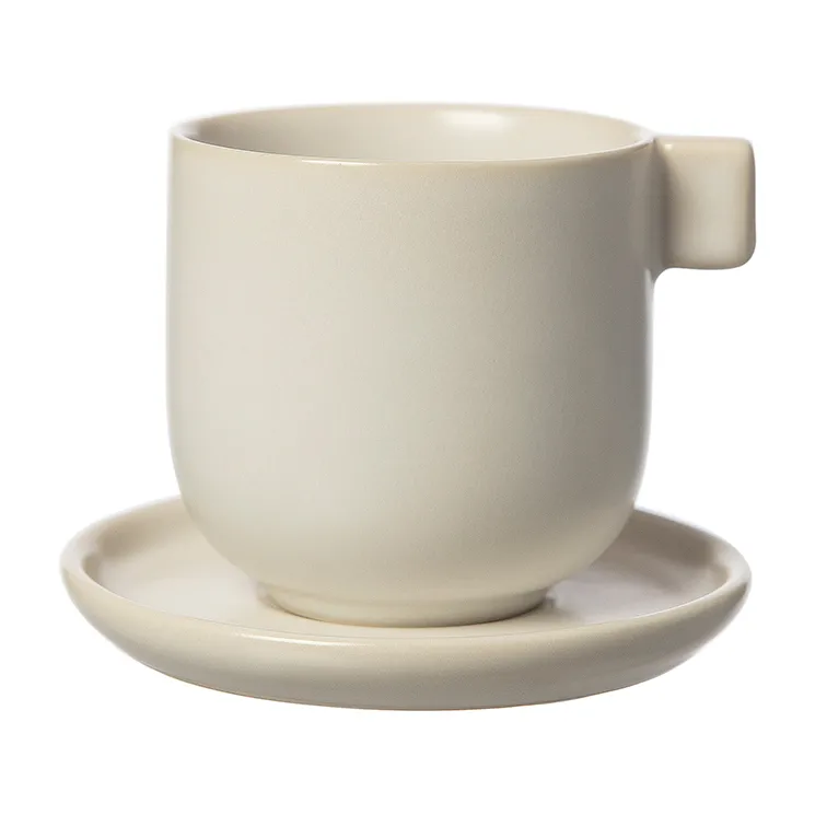 Taza de café y platillo Ernst 8,5 cm, arena blanca ERNST