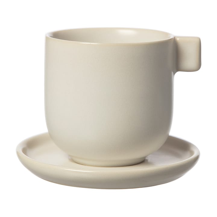 Taza de café y platillo Ernst 8,5 cm - arena blanca - ERNST