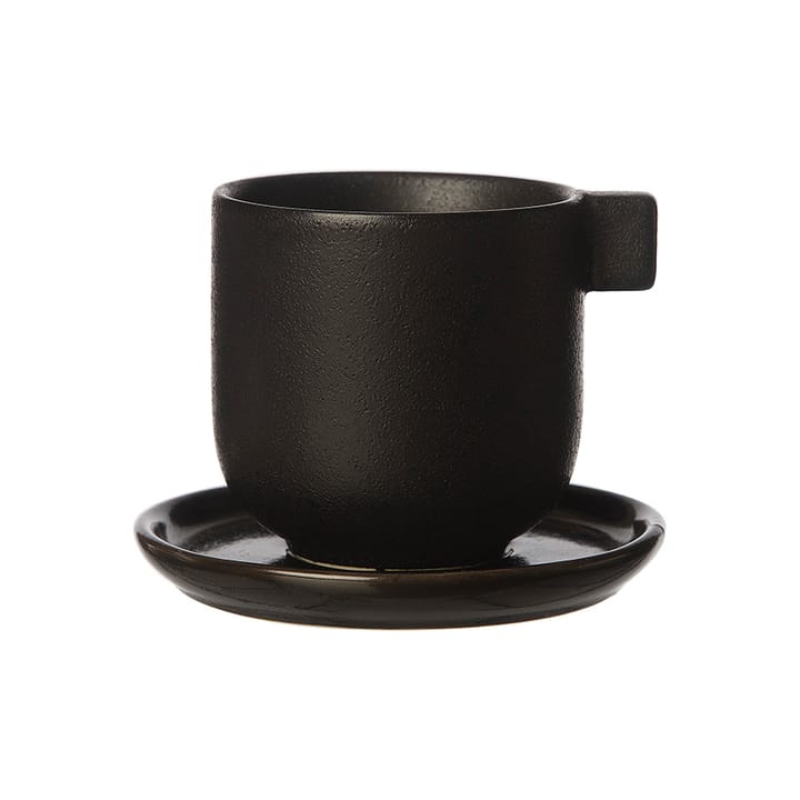 Taza de café y platillo Ernst 8,5 cm - negro - ERNST