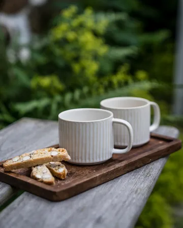Taza de té acanalada Ernst 36 cl - Blanco natural - ERNST