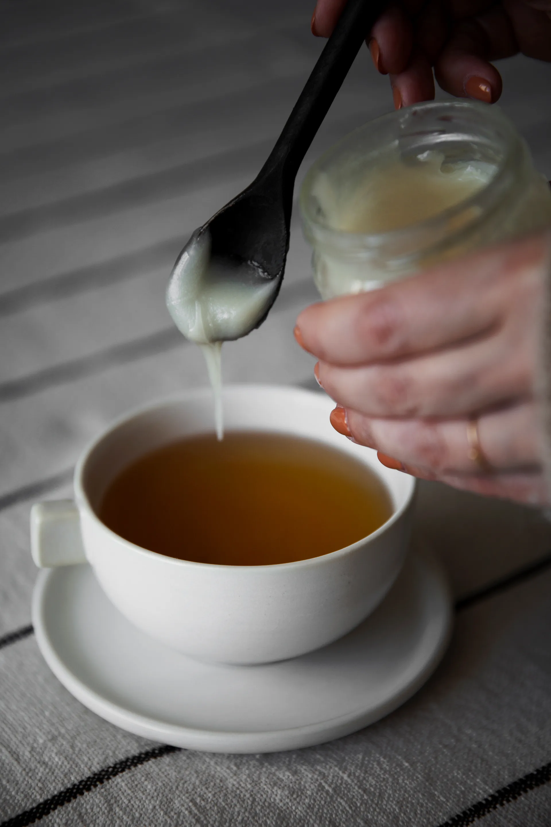 Taza de té y platillo Ernst 7,5 cm, arena blanca ERNST