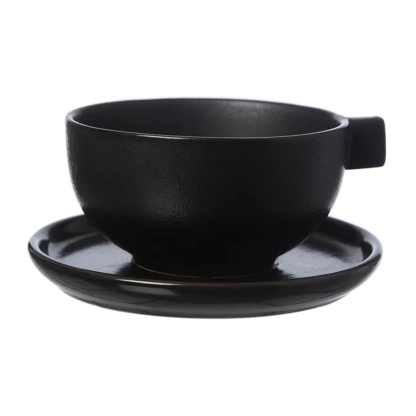 Taza de té y platillo Ernst 7,5 cm, negro ERNST