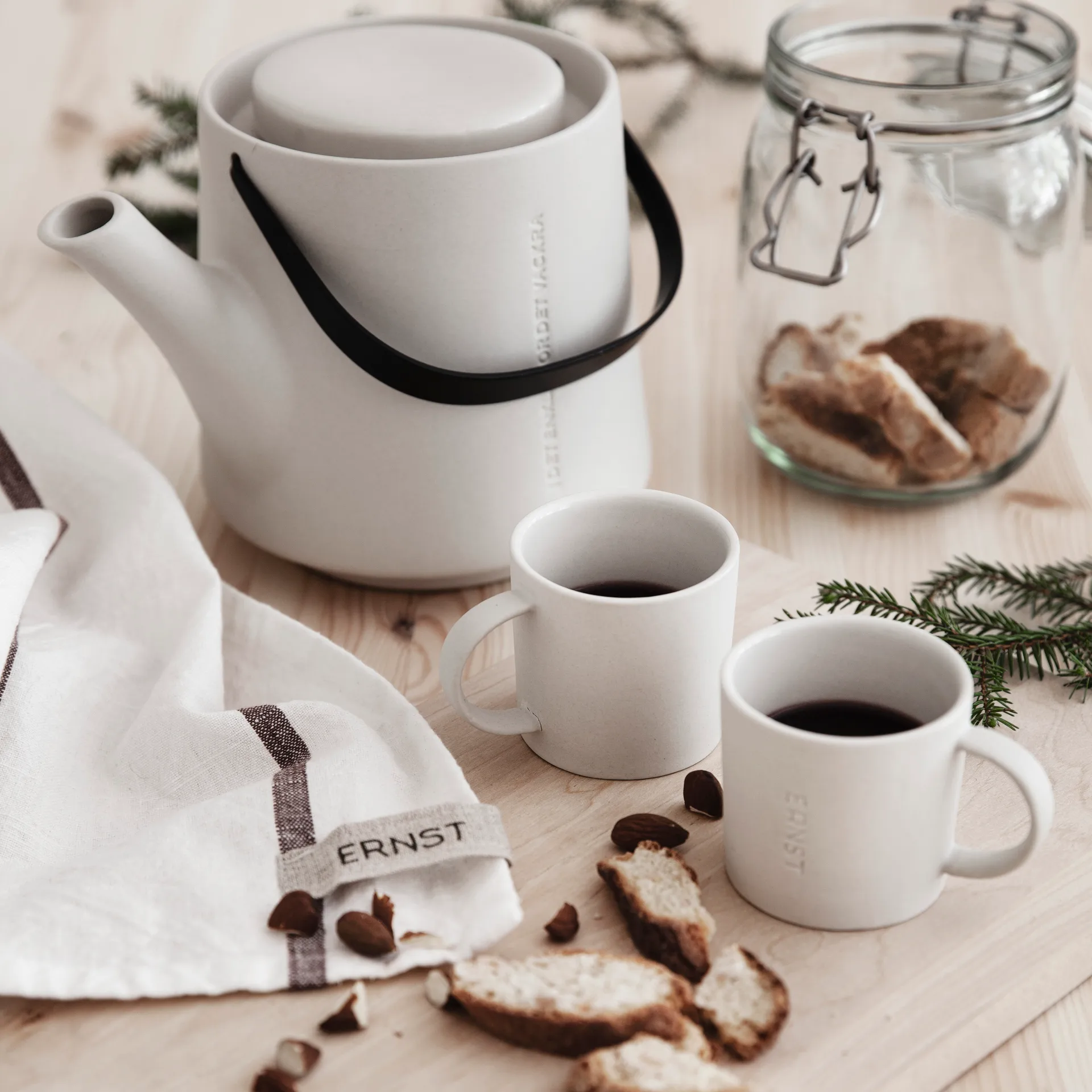 Taza espresso Ernst gres 10 cl, blanco natural ERNST