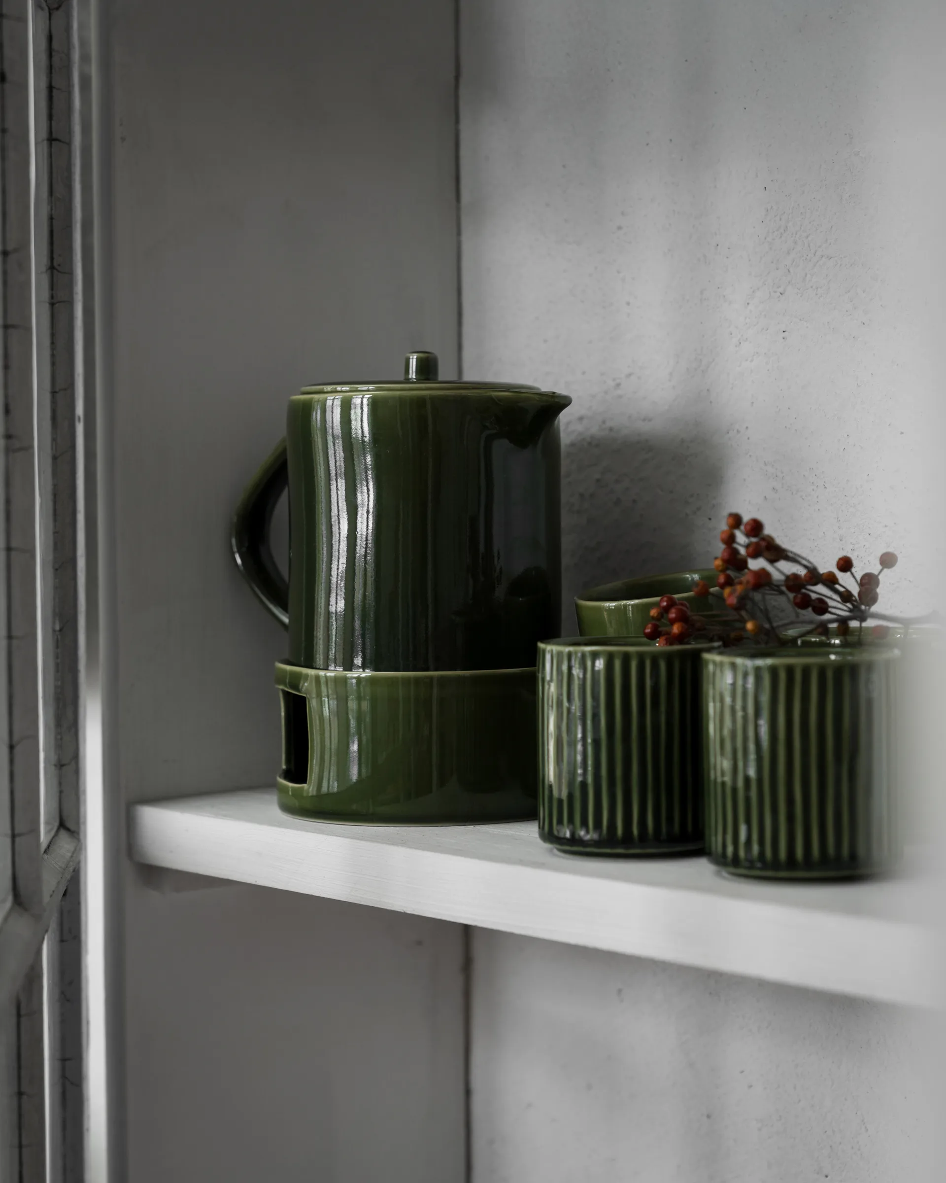 Taza sin asa acanalada Ernst 19 cl, Verde ERNST