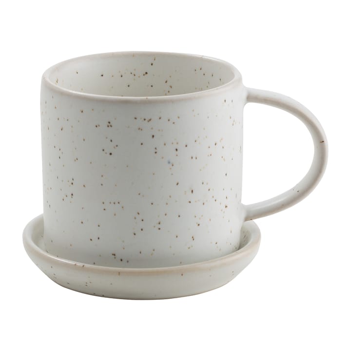 Taza y platillo Ernst 7 cm - blanco-con puntos - ERNST