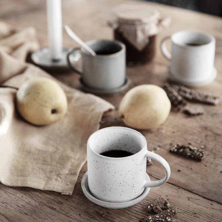 Taza y platillo Ernst 7 cm, blanco-con puntos ERNST