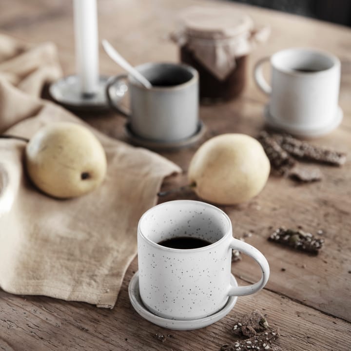 Taza y platillo Ernst 7 cm - blanco-con puntos - ERNST