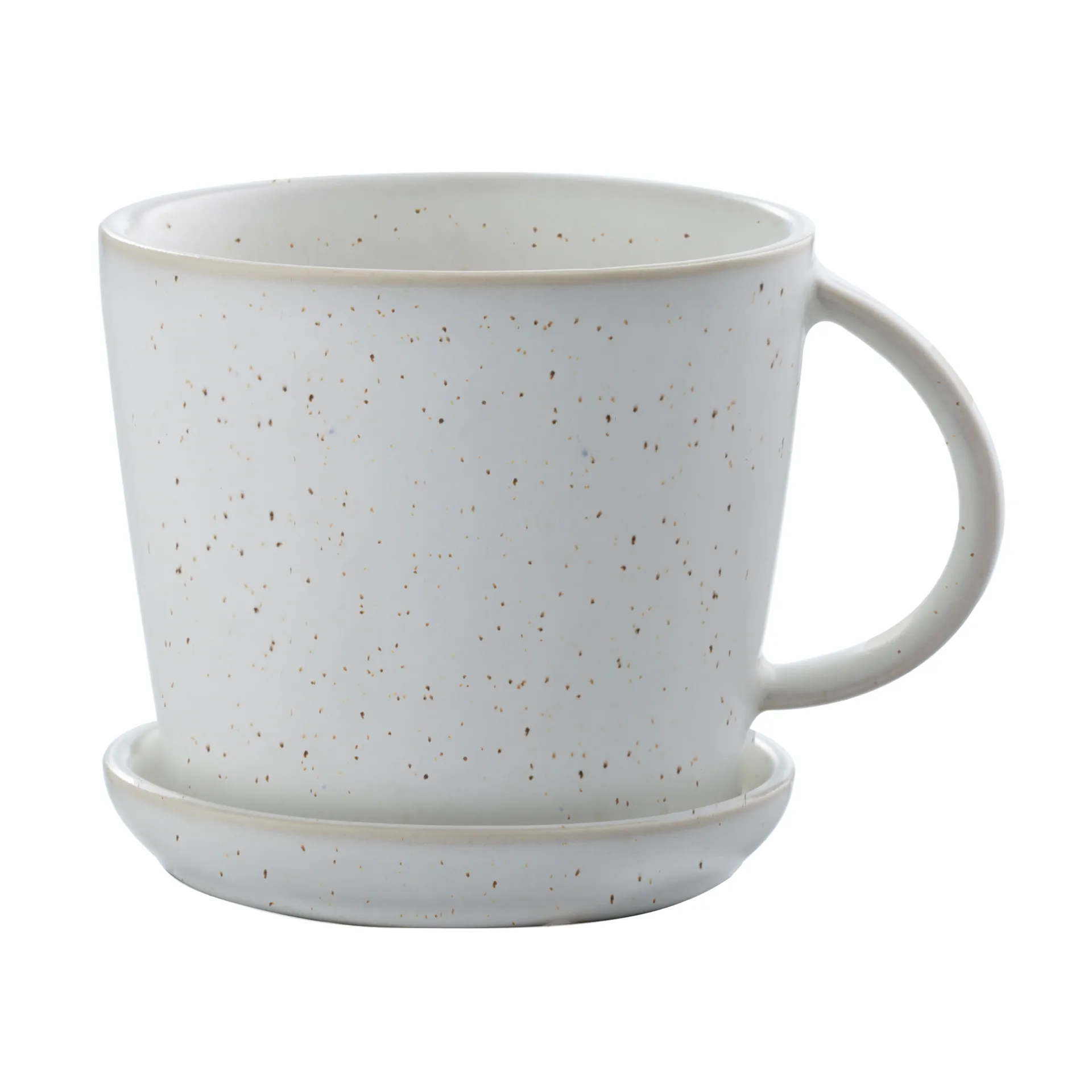 Taza y platillo Ernst 8,5 cm, blanco-con puntos ERNST