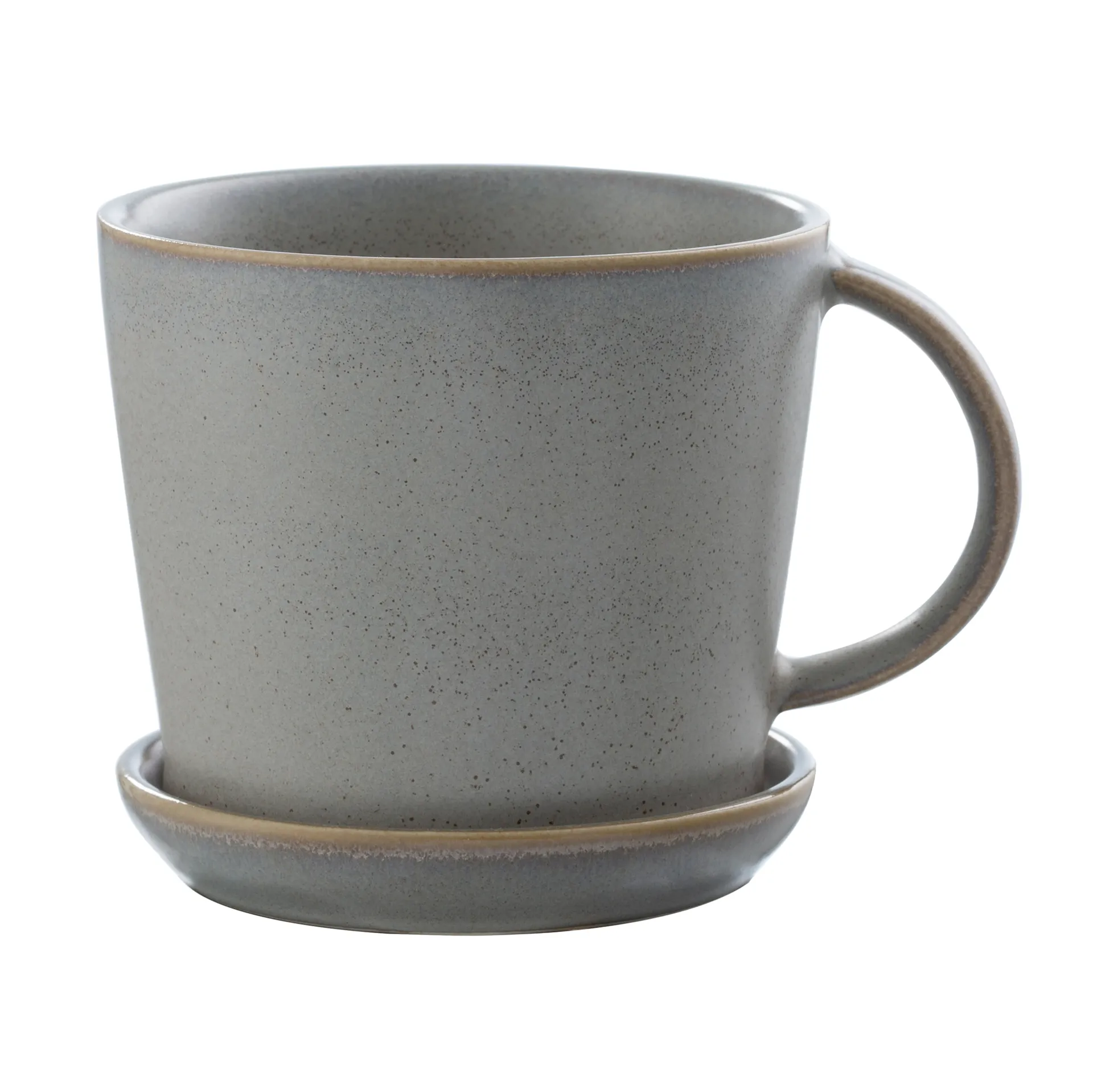 Taza y platillo Ernst 8,5 cm, gris ERNST