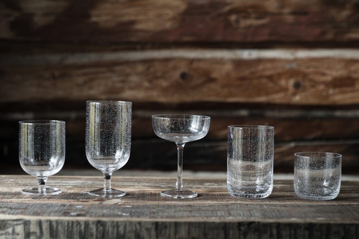 Vasos con pie vidrio burbujeado 30 cl, 2-pack, Claro ERNST