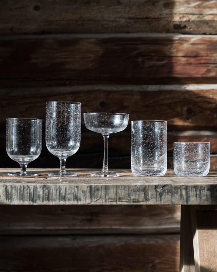 Vasos con pie vidrio burbujeado 30 cl, 2-pack, Claro ERNST