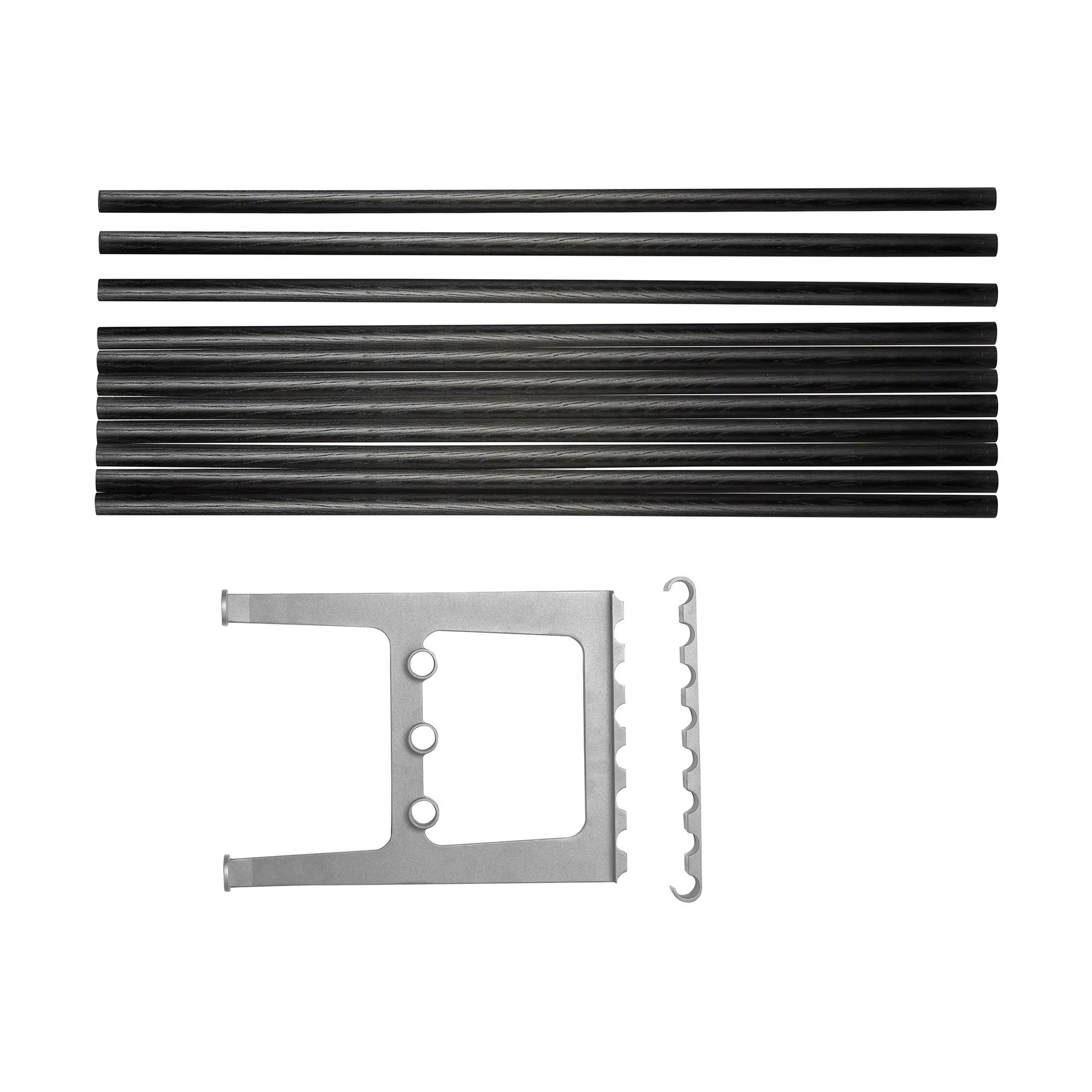 Accesorio banco Nostalgi 100 cm, Roble teñido de negro-aluminio Essem Design