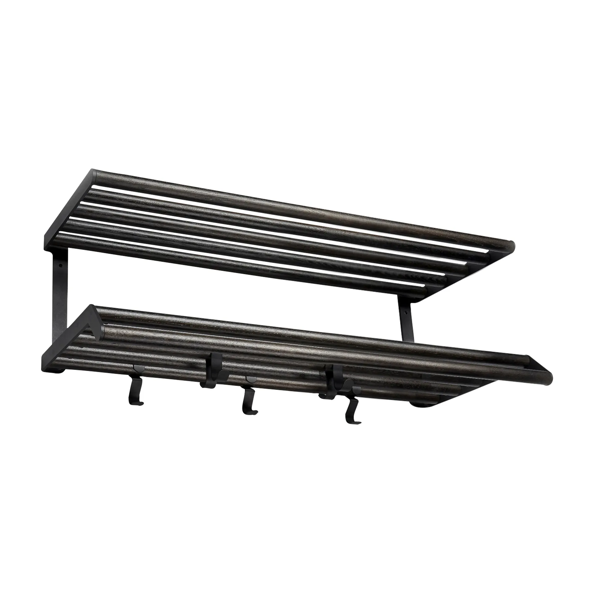 Estante perchero Tamburin 60 cm, roble teñido de negro-negro Essem Design