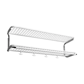 Estante sombrerero Classic 650 - Blanco/cromo, 2 niveles, 100 cm - Essem Design