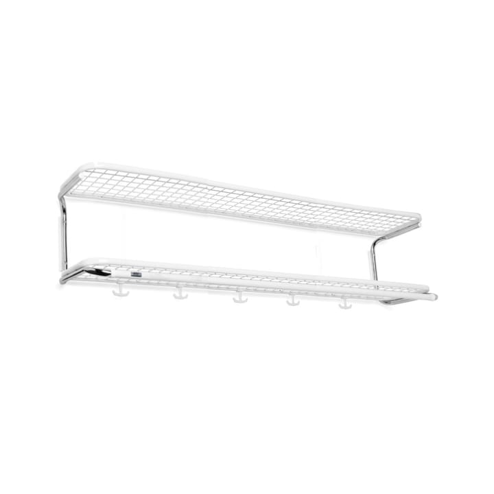 Estante sombrerero Classic 650 - Blanco/cromo, 2 niveles, 110 cm - Essem Design