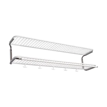 Estante sombrerero Classic 650 - Blanco/cromo, 2 niveles, 120 cm - Essem Design
