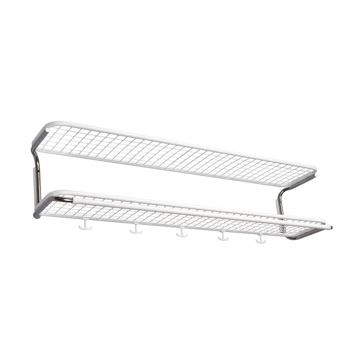 Estante sombrerero Classic 650 - Blanco/cromo, 2 niveles, 120 cm - Essem Design