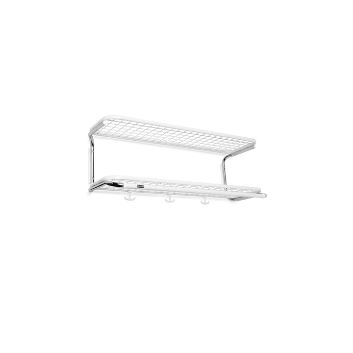 Estante sombrerero Classic 650 - Blanco/cromo, 2 niveles, 70 cm - Essem Design