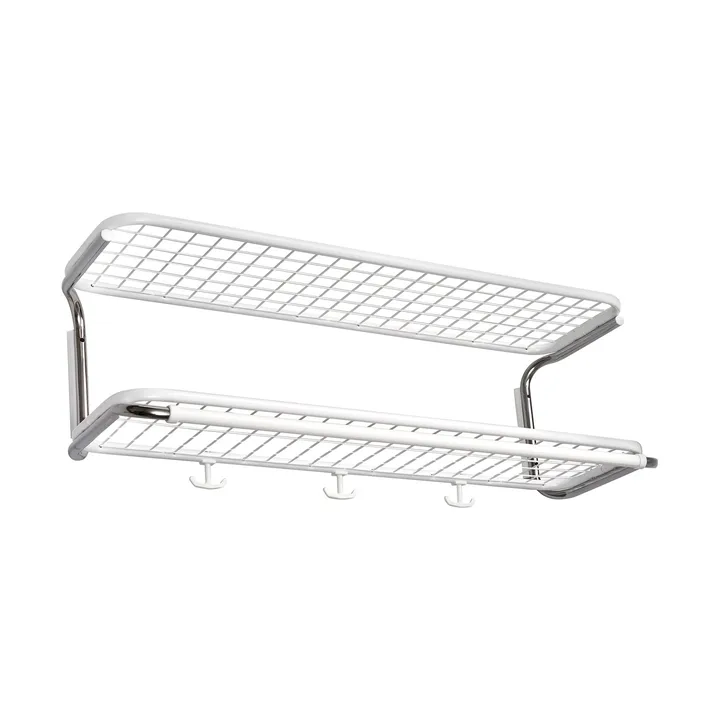 Estante sombrerero Classic 650 - Blanco/cromo, 2 niveles, 80 cm - Essem Design