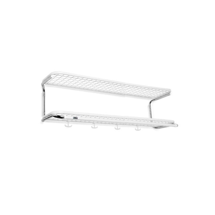 Estante sombrerero Classic 650 - Blanco/cromo, 2 niveles, 90 cm - Essem Design