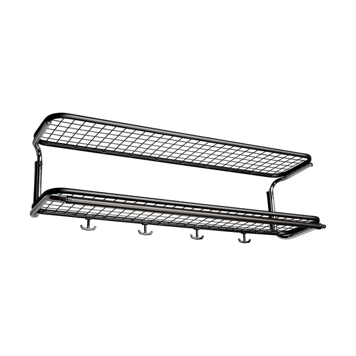 Estante sombrerero Classic 650 - Negro/cromo, 2 niveles, 100 cm - Essem Design