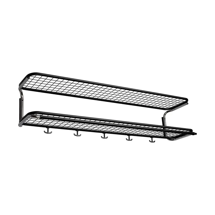 Estante sombrerero Classic 650 - Negro/cromo, 2 niveles, 110 cm - Essem Design