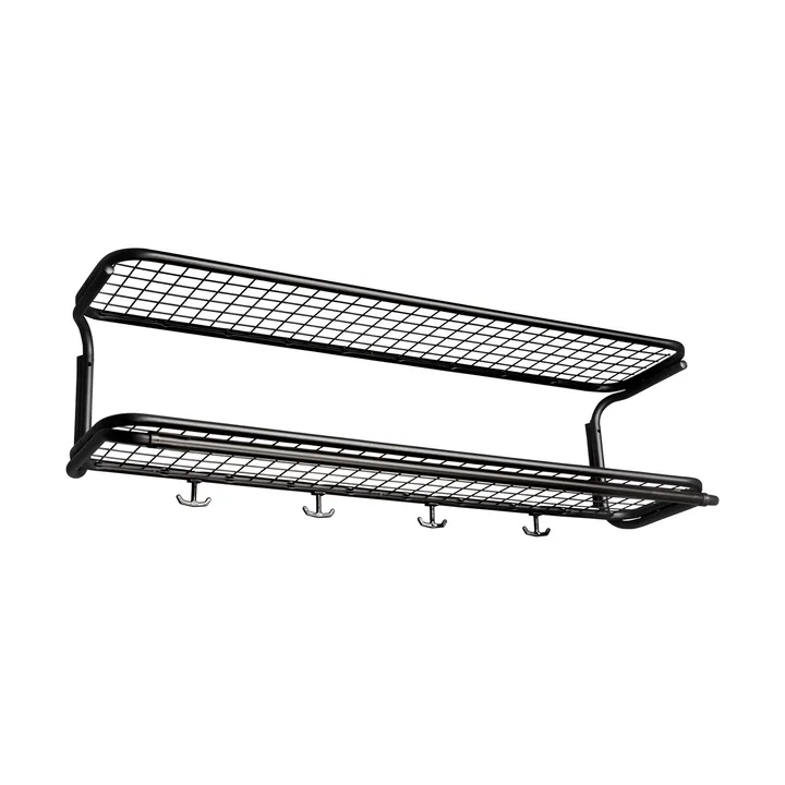 Estante sombrerero Classic 650 - Negro/negro, 2 niveles, 90 cm - Essem Design