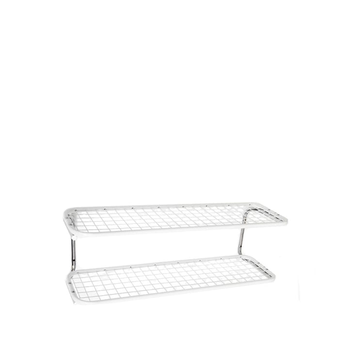 Estante zapatero Classic 650 - Blanco/cromo, 2 niveles, 100 cm - Essem Design
