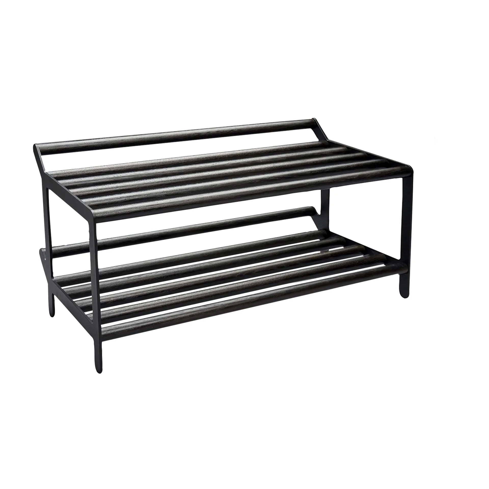 Estante zapatero Tamburin 60 cm, roble teñido de negro-negro Essem Design