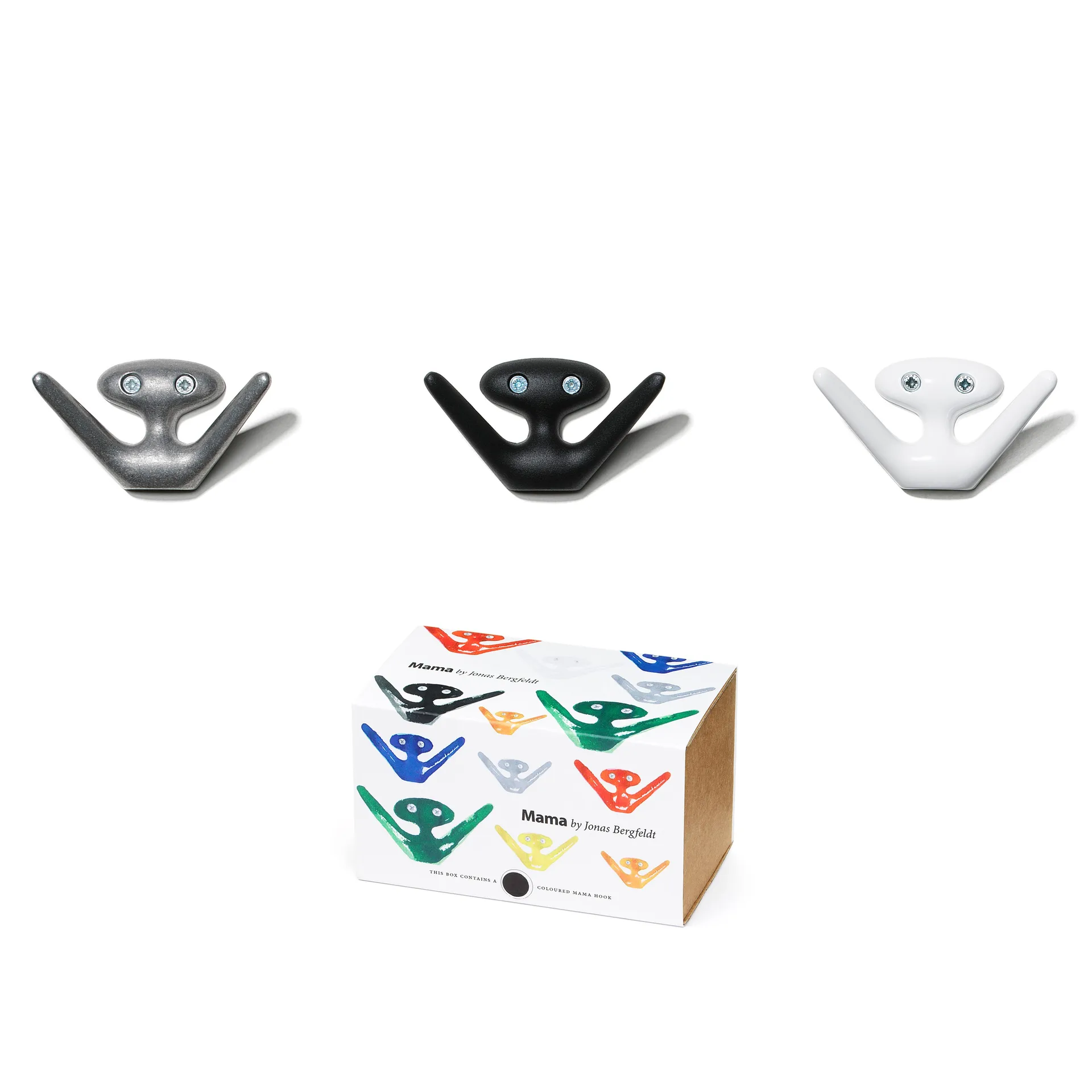 Gancho de pared Mama, negro con estructura Essem Design